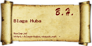 Blaga Huba névjegykártya